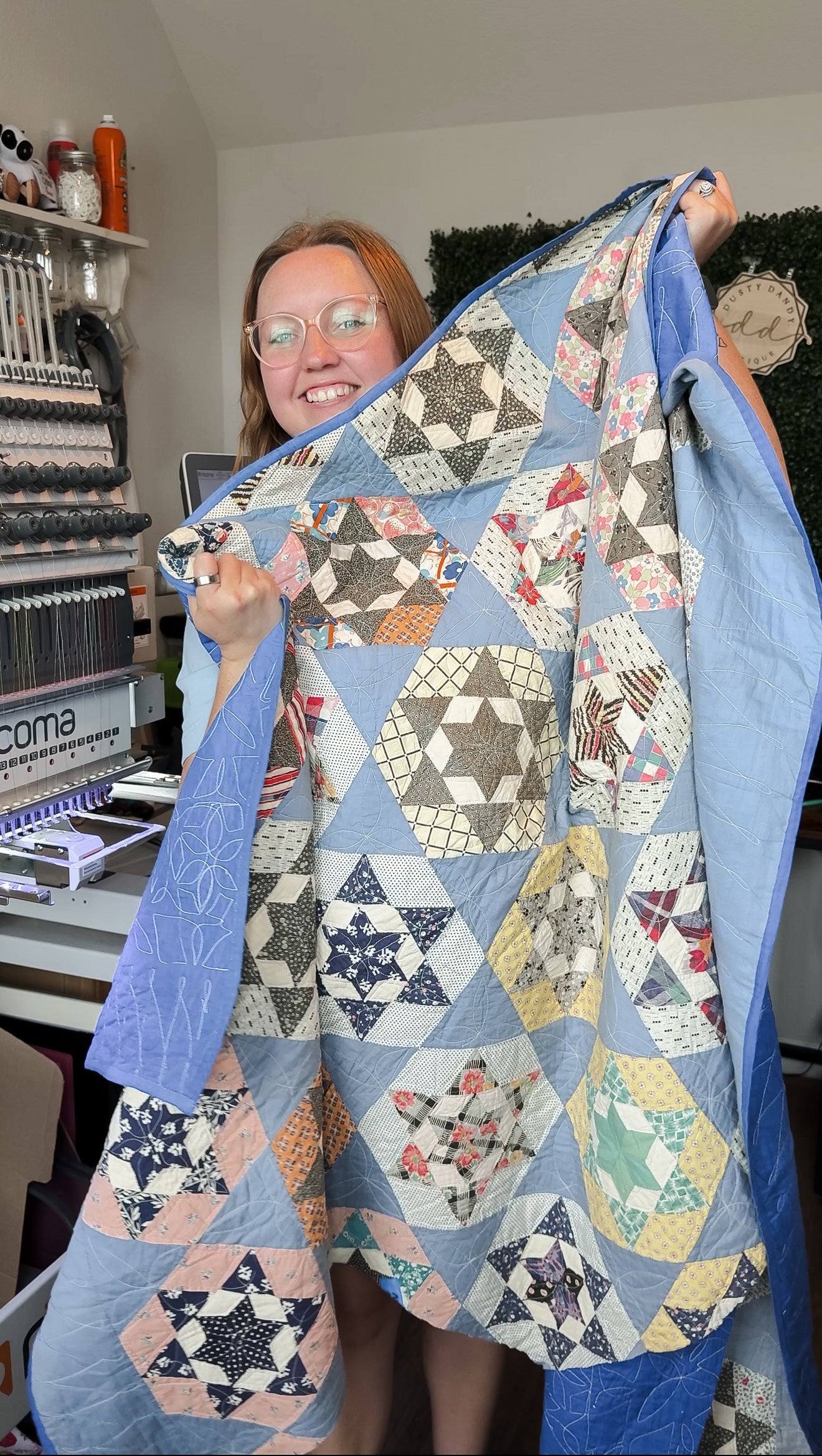 Upcycled Vintage Quilt Cross Top
