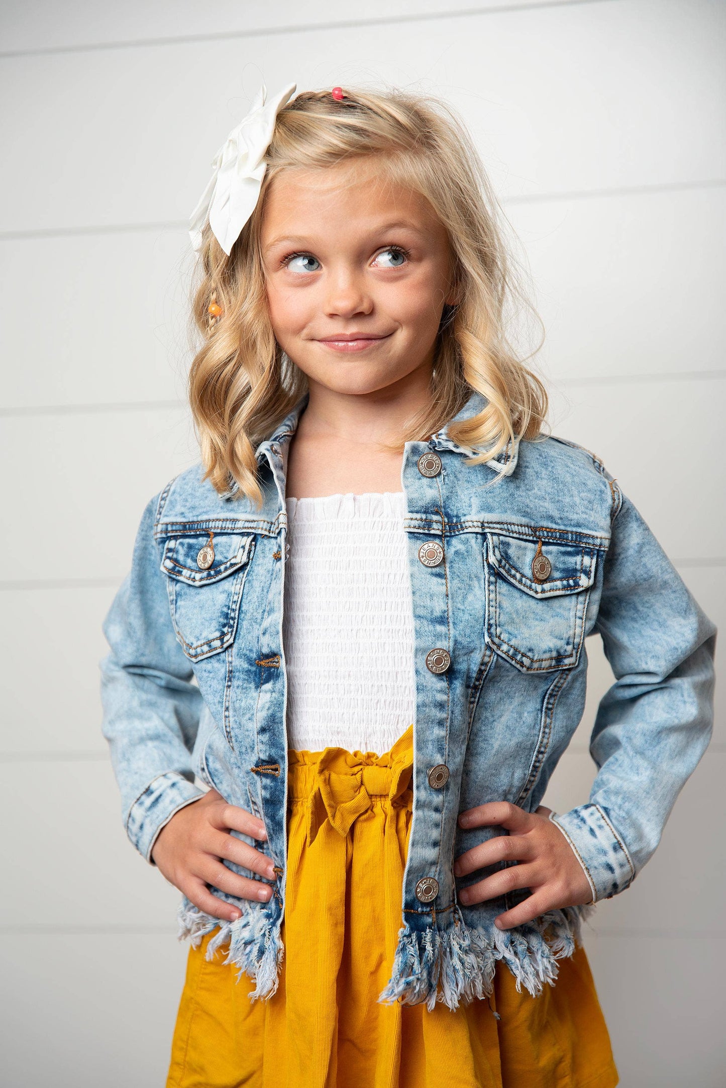 Fringe Faded Denim Jacket