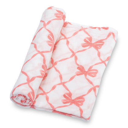 "Beautiful Bows" Muslin Blanket