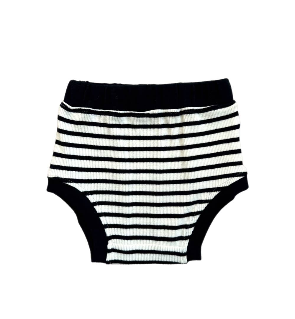 Diaper Cover - Jet Black Stripe