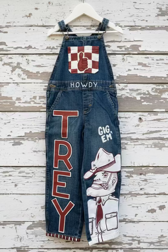 Texas A&M Custom Painted Overalls