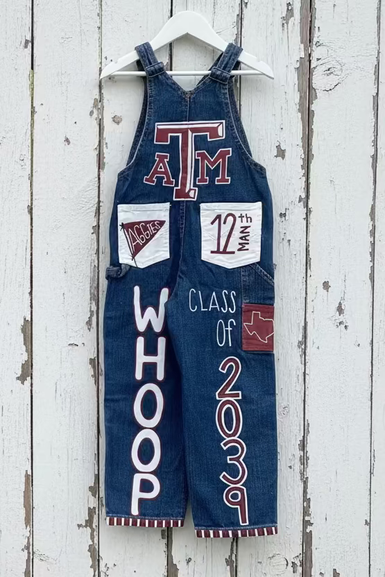 Texas A&M Custom Painted Overalls