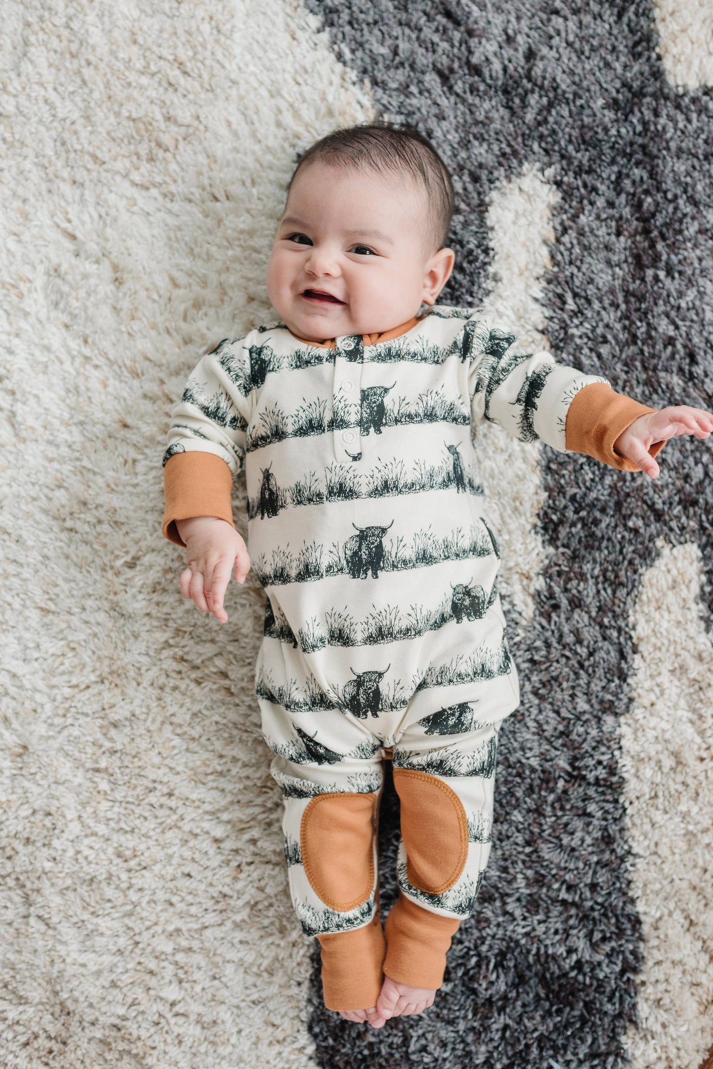 Organic Cotton Crawler - Highland Cow