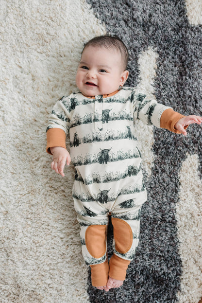 Organic Cotton Crawler - Highland Cow