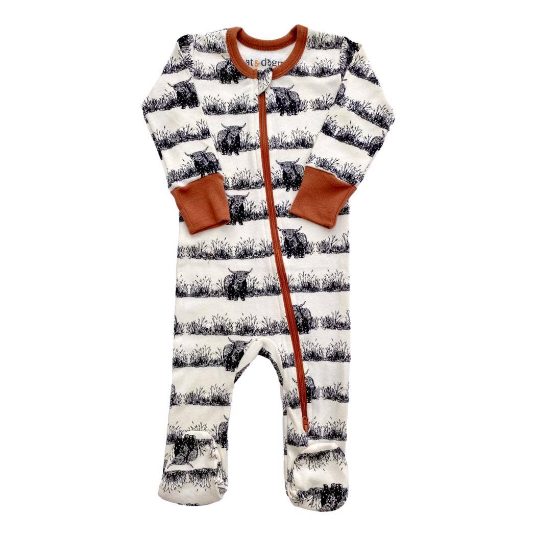 Organic Cotton Zippy - Highland Cow