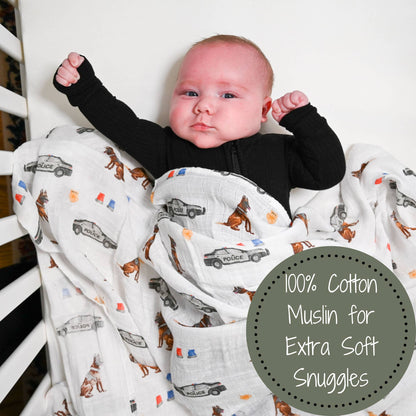 "Policeman" Muslin Blanket