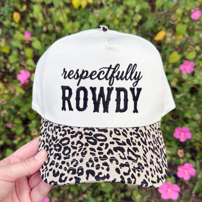 Respectfully Rowdy Leopard Print Brim Hat
