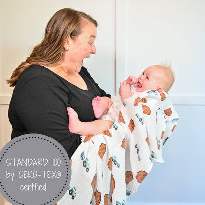 "How We Roll" Muslin Blanket