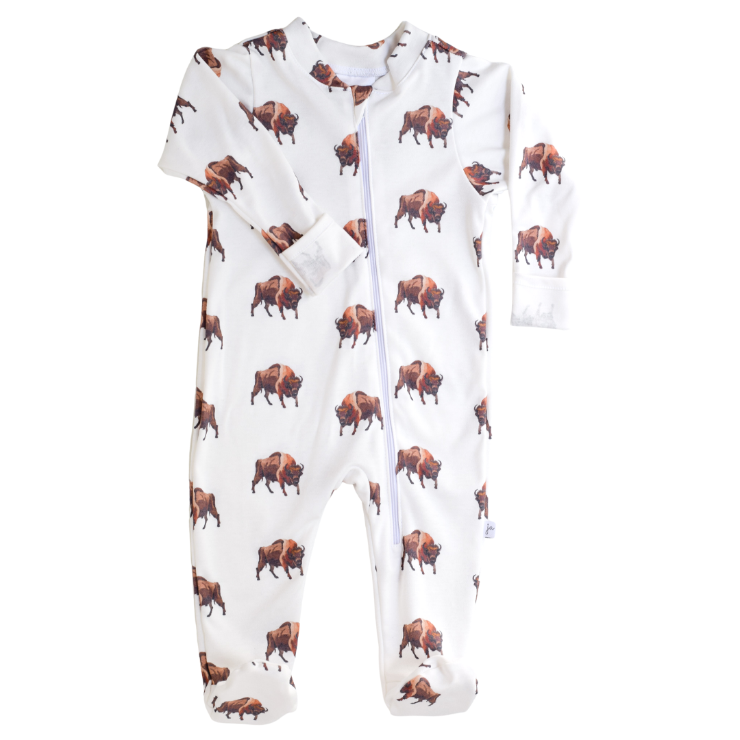 Organic Cotton Footie -  Bison