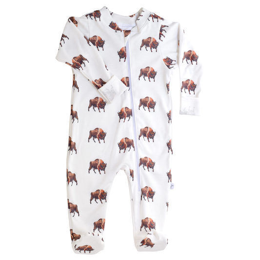 Organic Cotton Footie -  Bison