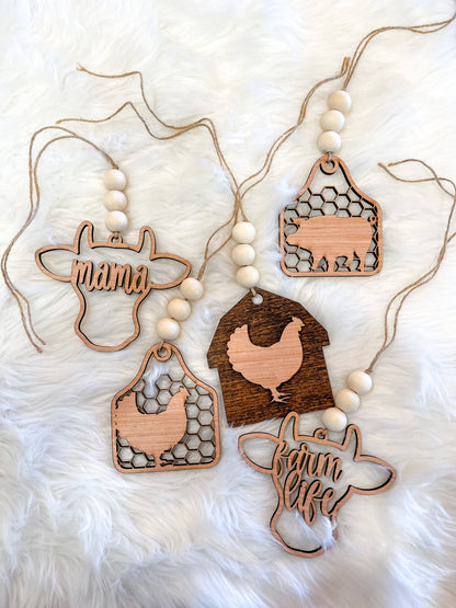 Tag | Farmhouse Car Charm - Review Mirror Hanging