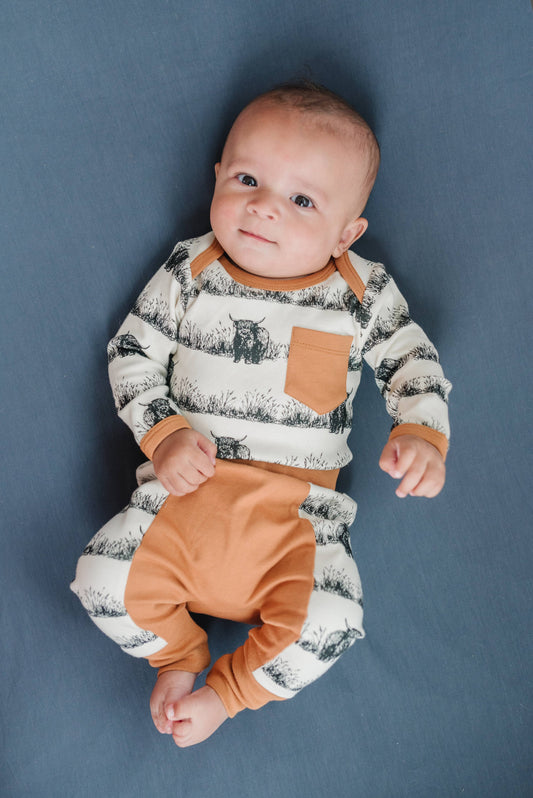 Organic Cotton Bodysuit - Highland Cow