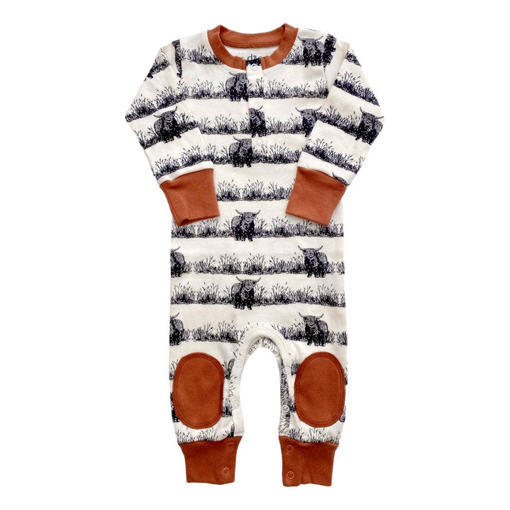 Organic Cotton Crawler - Highland Cow