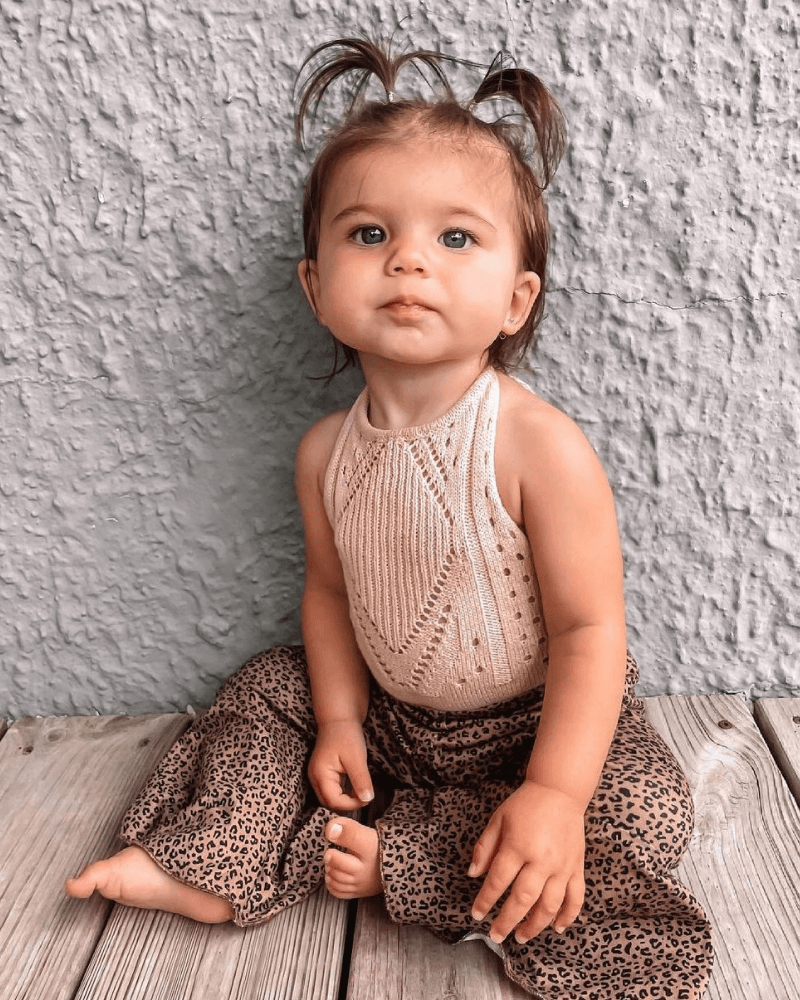 Crochet Halter Romper - Vanilla Cream