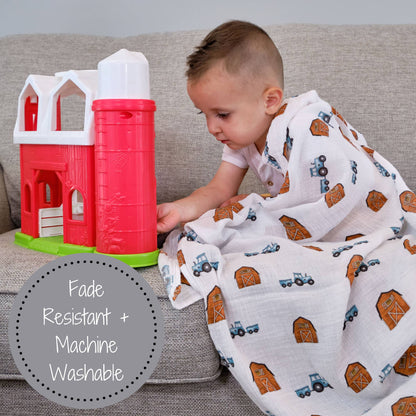 "How We Roll" Muslin Blanket