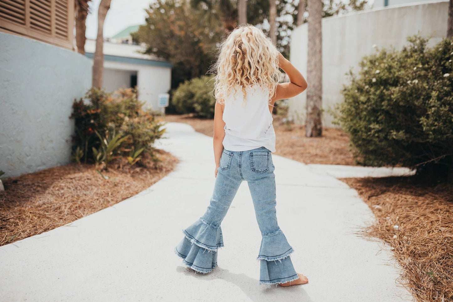 Double Ruffle Denim Jeans