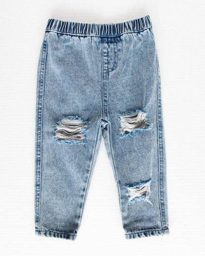Distressed Denim Acid Wash Jeans