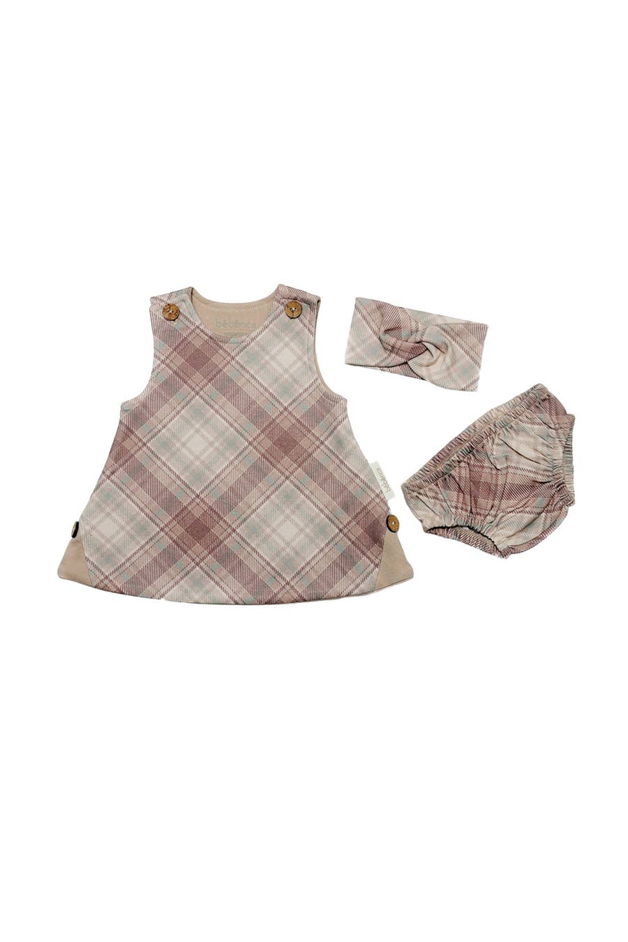 Organic Plaid Dress Set (3-Piece)