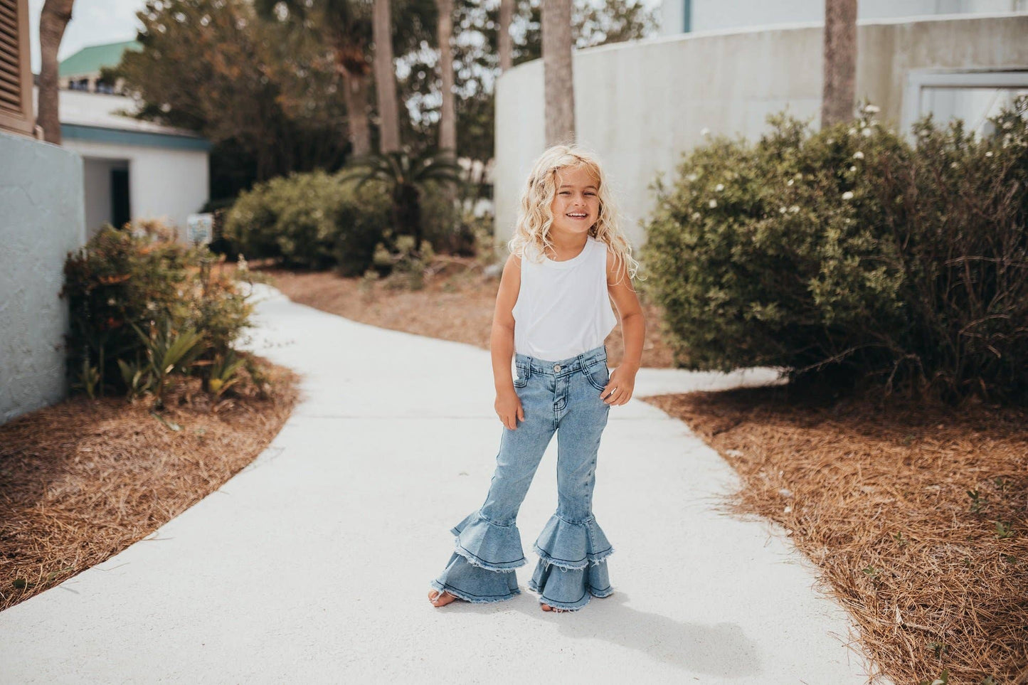 Double Ruffle Denim Jeans