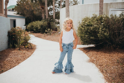 Double Ruffle Denim Jeans