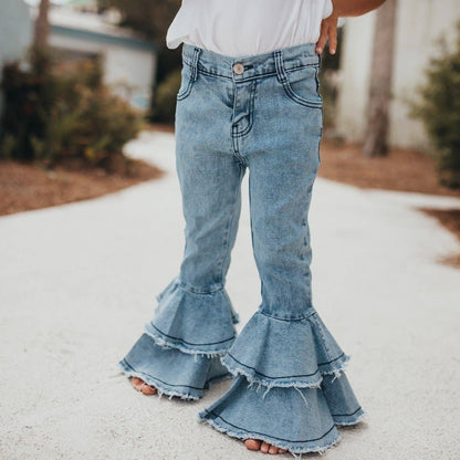 Double Ruffle Denim Jeans