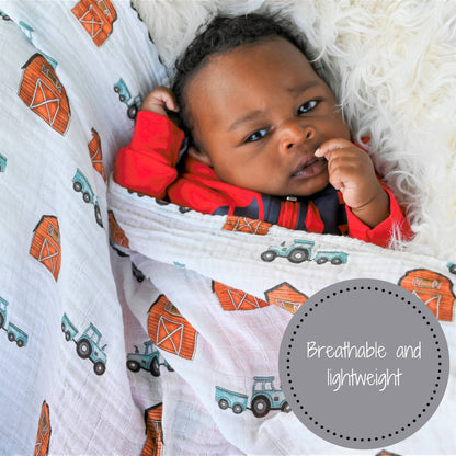 "How We Roll" Muslin Blanket