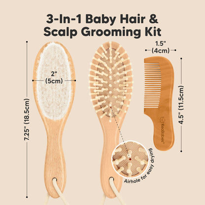 Hair Brush and Comb Set for Infant, Newborn
