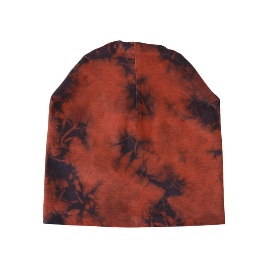 Cotton Jersey Beanie -Terracotta Tie Dye