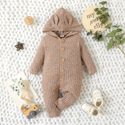Hooded Jumpsuit - Brown