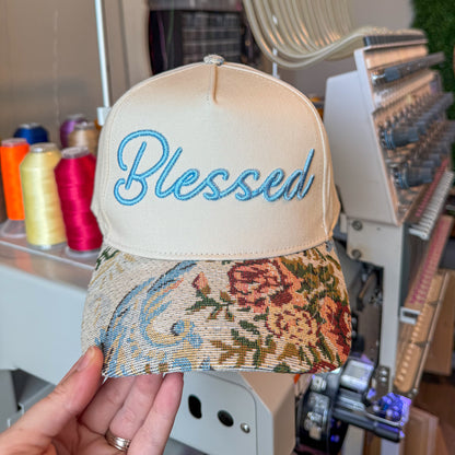 Blessed Floral Print 5 Panel Cap