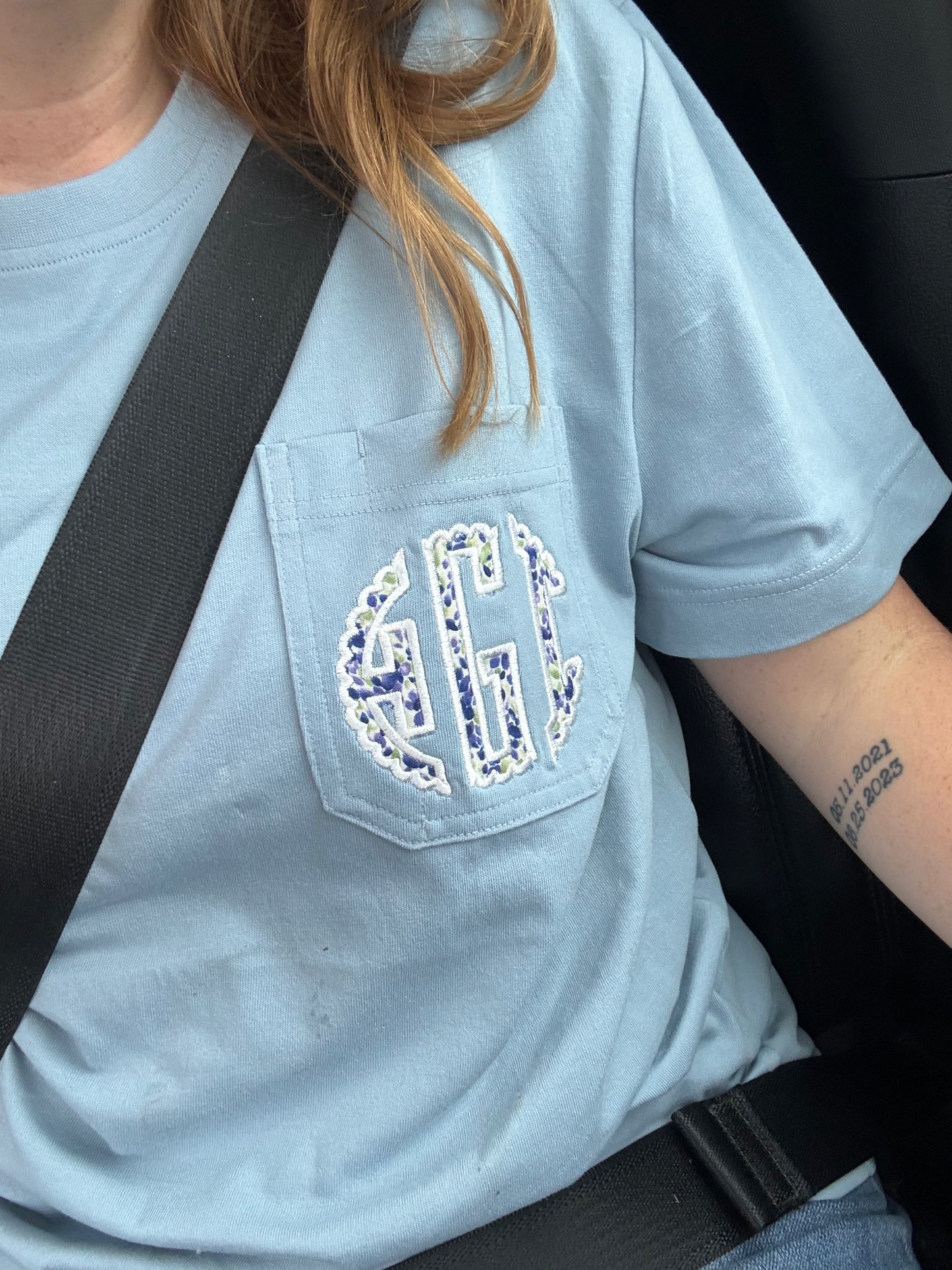 Scallop Monogram Pocket Tee