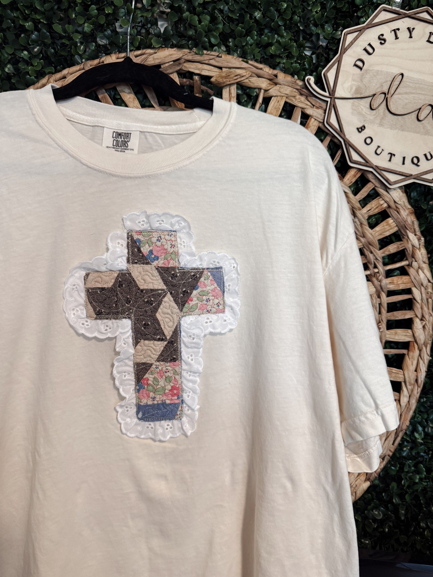 Upcycled Vintage Quilt Cross Top