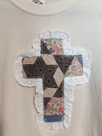 Upcycled Vintage Quilt Cross Top
