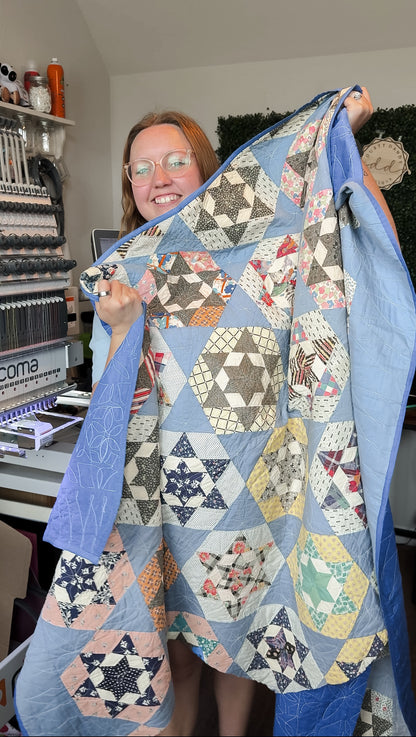Upcycled Vintage Quilt Cross Top