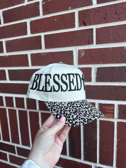 Blessed Leopard Print Brim Hat