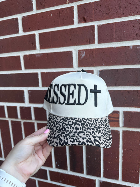 Blessed Leopard Print Brim Hat