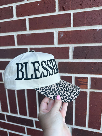 Blessed Leopard Print Brim Hat