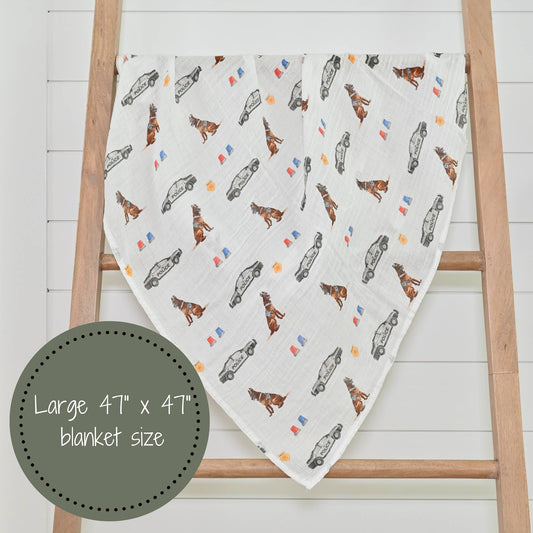 "Policeman" Muslin Blanket