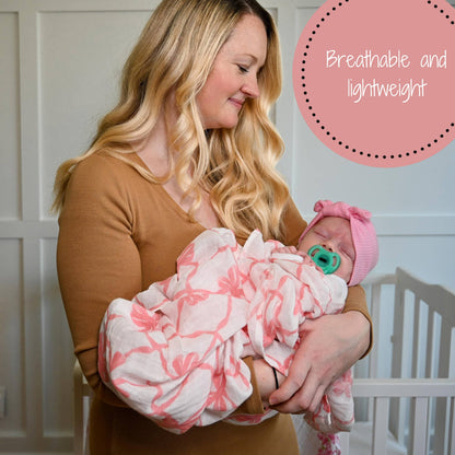 "Beautiful Bows" Muslin Blanket
