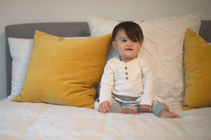Organic Cotton Bodysuit - Natural Henley