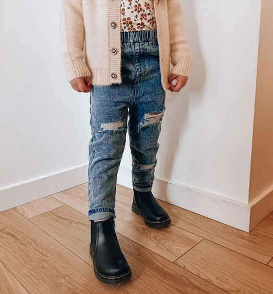 Distressed Denim Acid Wash Jeans