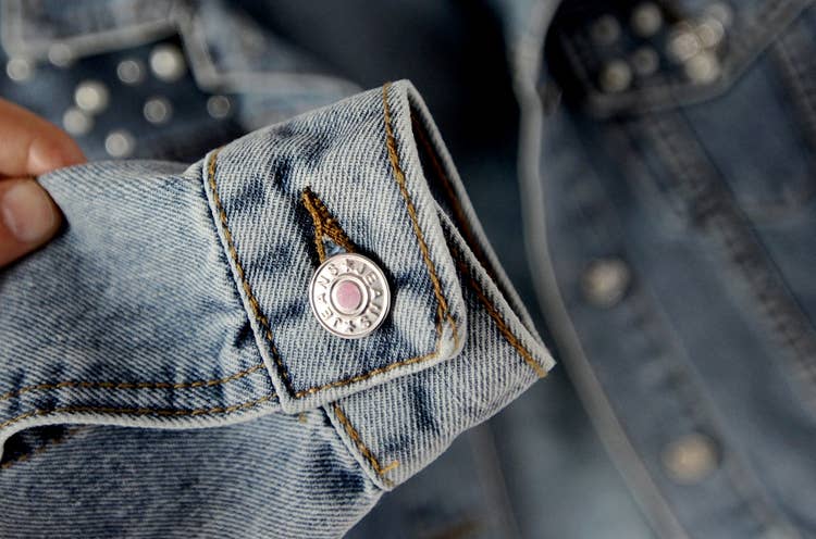 Pearl Studded Vintage Denim Jacket