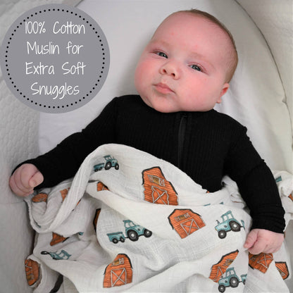 "How We Roll" Muslin Blanket