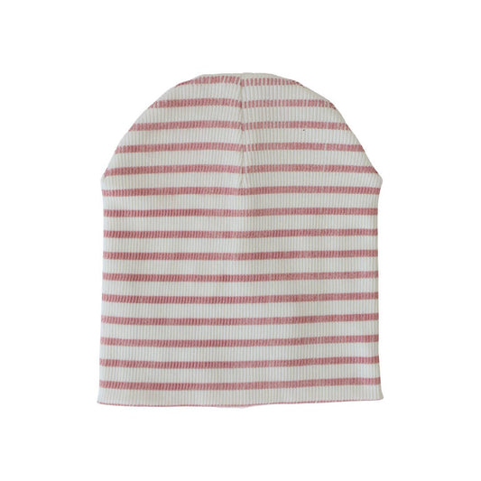 Cotton Jersey Beanie - Blush Stripe