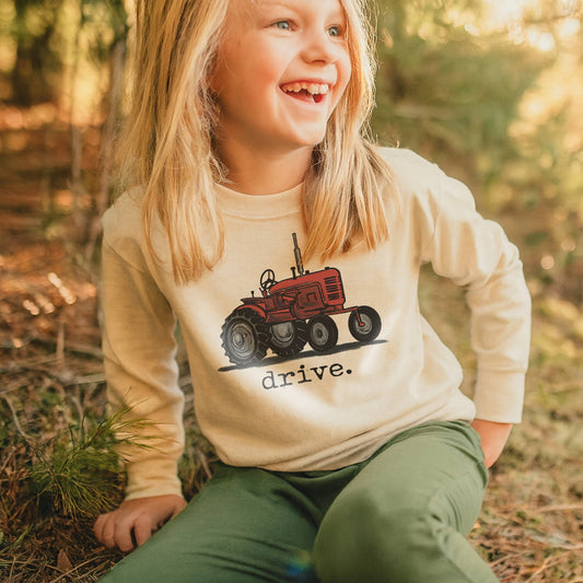 "Drive" Red Tractor Crewneck