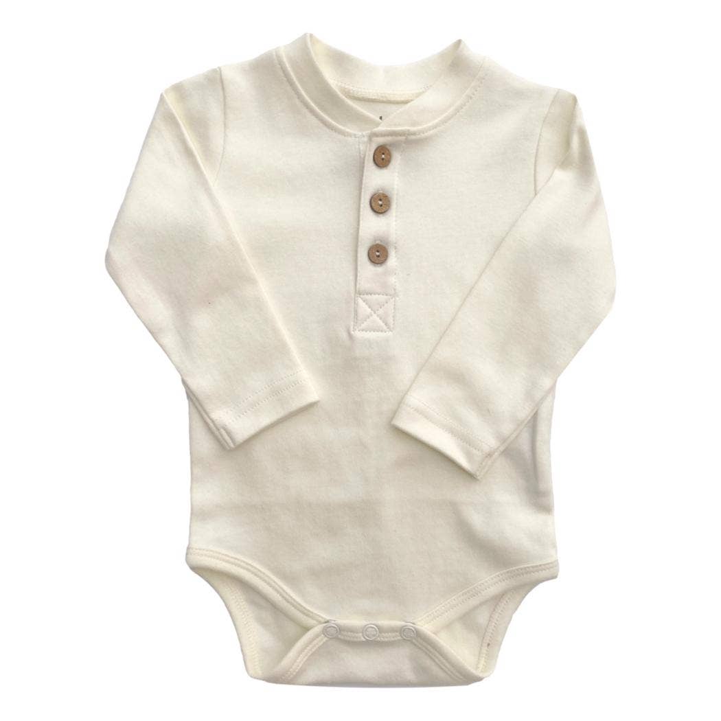 Organic Cotton Bodysuit - Natural Henley