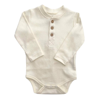 Organic Cotton Bodysuit - Natural Henley