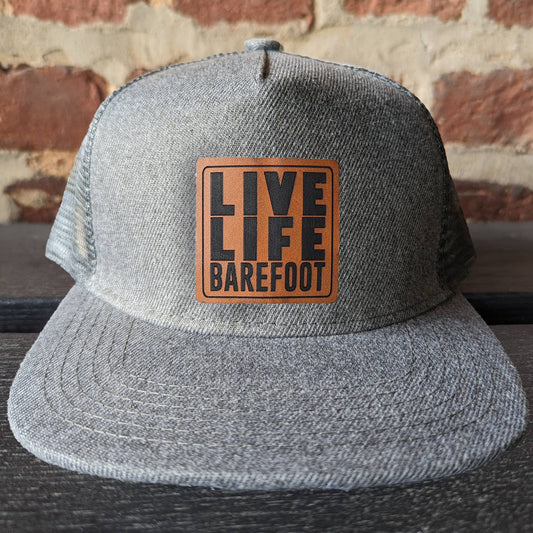 Hat - YOUTH "Live life Barefoot" Charcoal Mesh Snapback