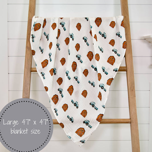 "How We Roll" Muslin Blanket