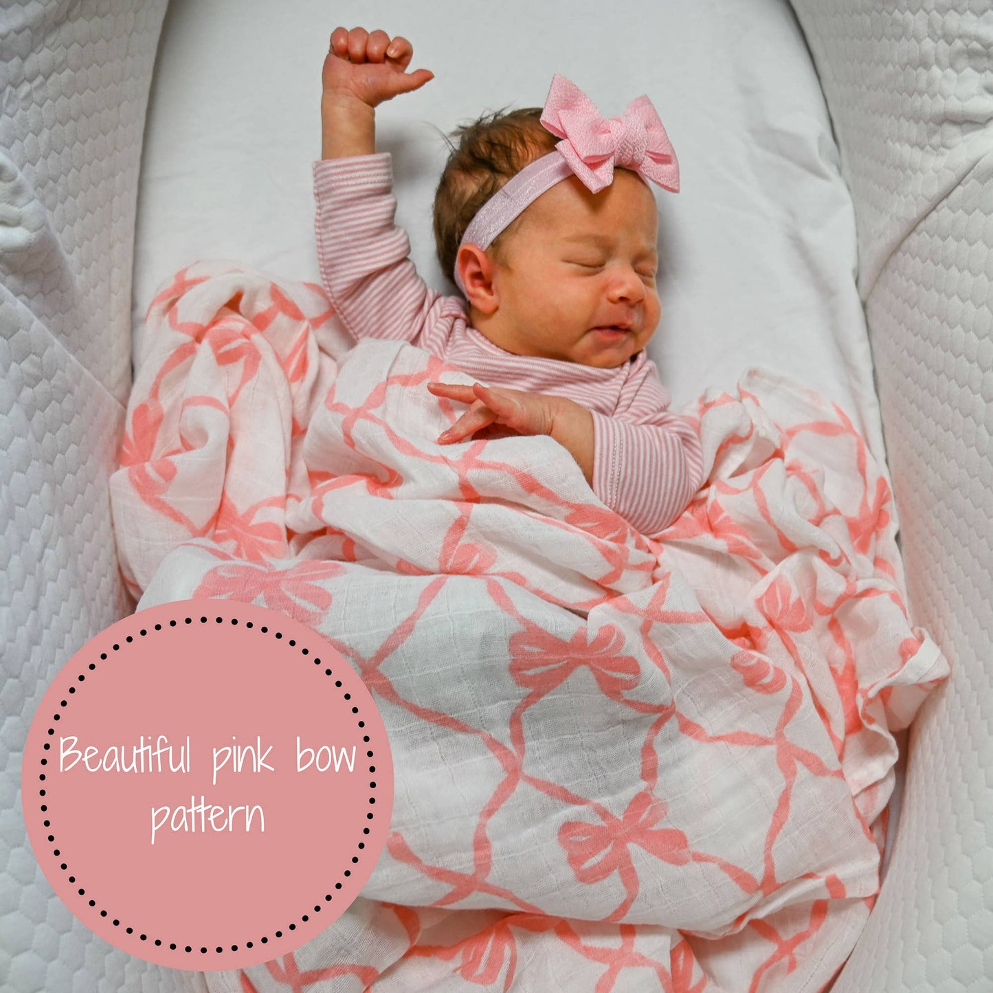 "Beautiful Bows" Muslin Blanket